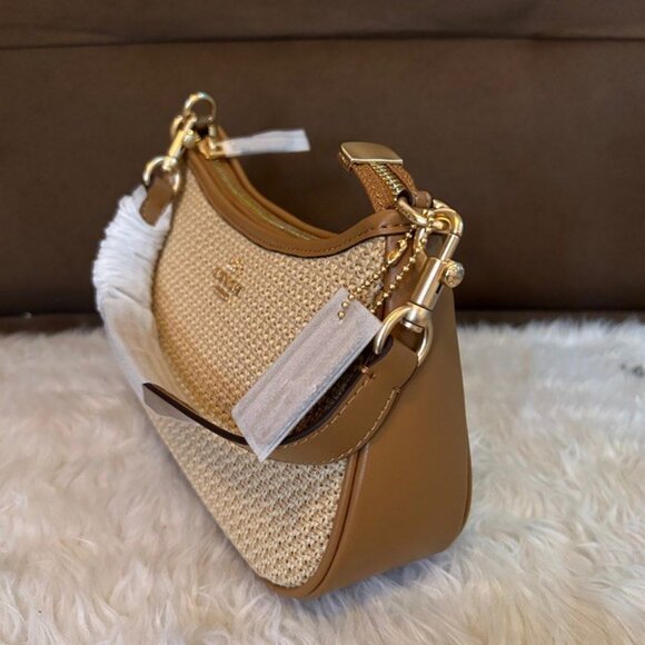 Coach Teri Shoulder Bag Straw Bag - Picture 5 of 5